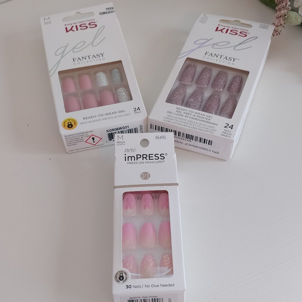 Bundle of 3 Kiss IMPress Press-on Manicure Sets